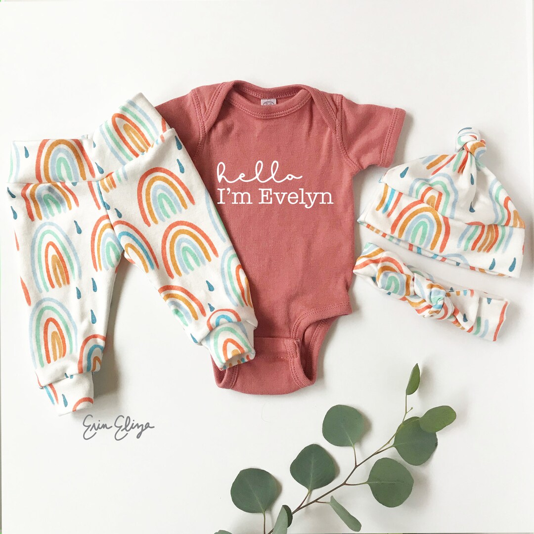 Rainbow Baby Girl Outfit Pink Rainbow Baby Clothing Rainbow Etsy