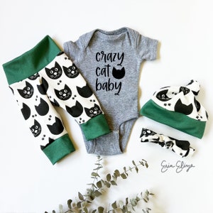 Crazy cat baby, Cat baby outfit, Cat baby pants, Coming home outfit cats, Baby boy cat clothing, Baby boy cat shirt