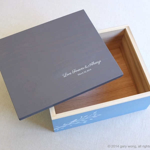 Custom wooden BOX - personalized it... keepsake box, wedding album box, memento box, jewelry box, photo box