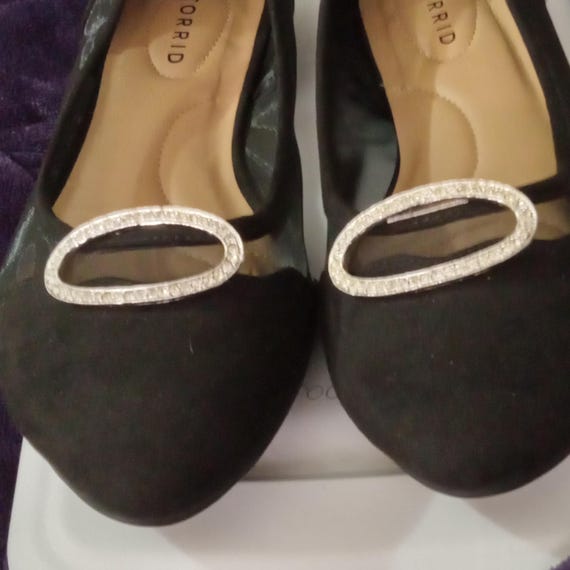 Classy Shoe Buckles Add On Silver Tone Rhinestones