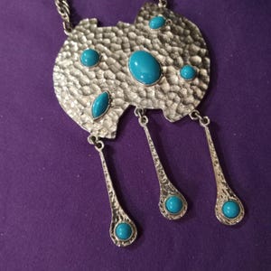 Rare Simulated Turquoise Rope Chain Neckace