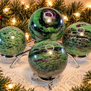 Ruby Zoisite Spheres 56–68 mm (2.2–2.7"), You Pick Christmas Holiday Gift