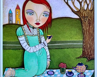 Prints from one of my Original painting  “ TEA FOR TWO “ wall decor, room decor, wall art