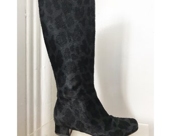 pony hair ankle boots
