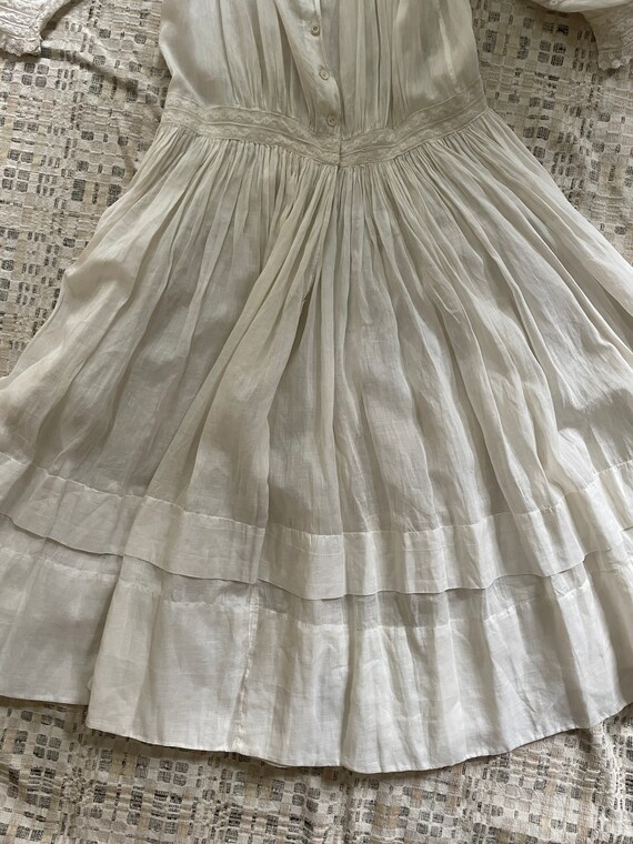 vintage antique 1910s edwardian cotton voile lace… - image 6