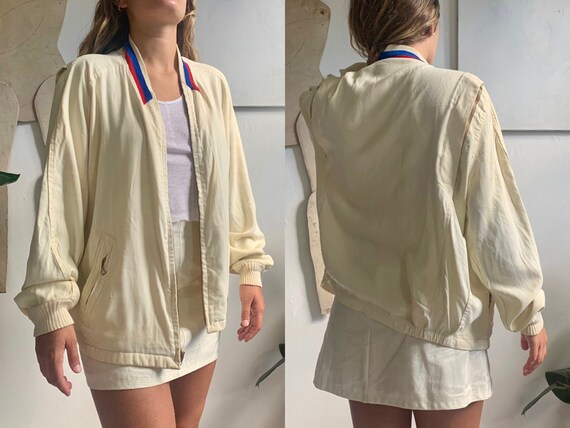 vintage 1940s mcgregor bomber rayon tennis jacket