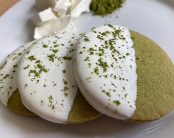 Matcha Shortbread with White Chocolate