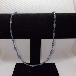 blue and silver neckace