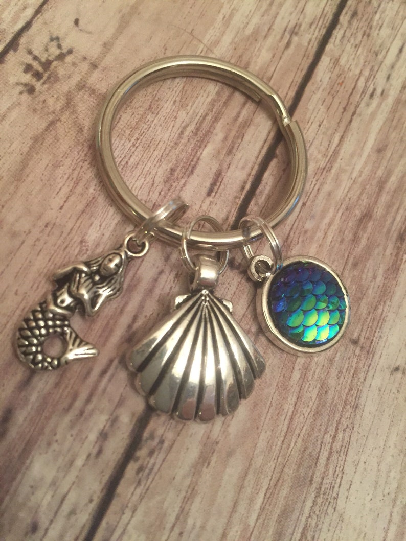 Beach Seashell Keychain Etsy