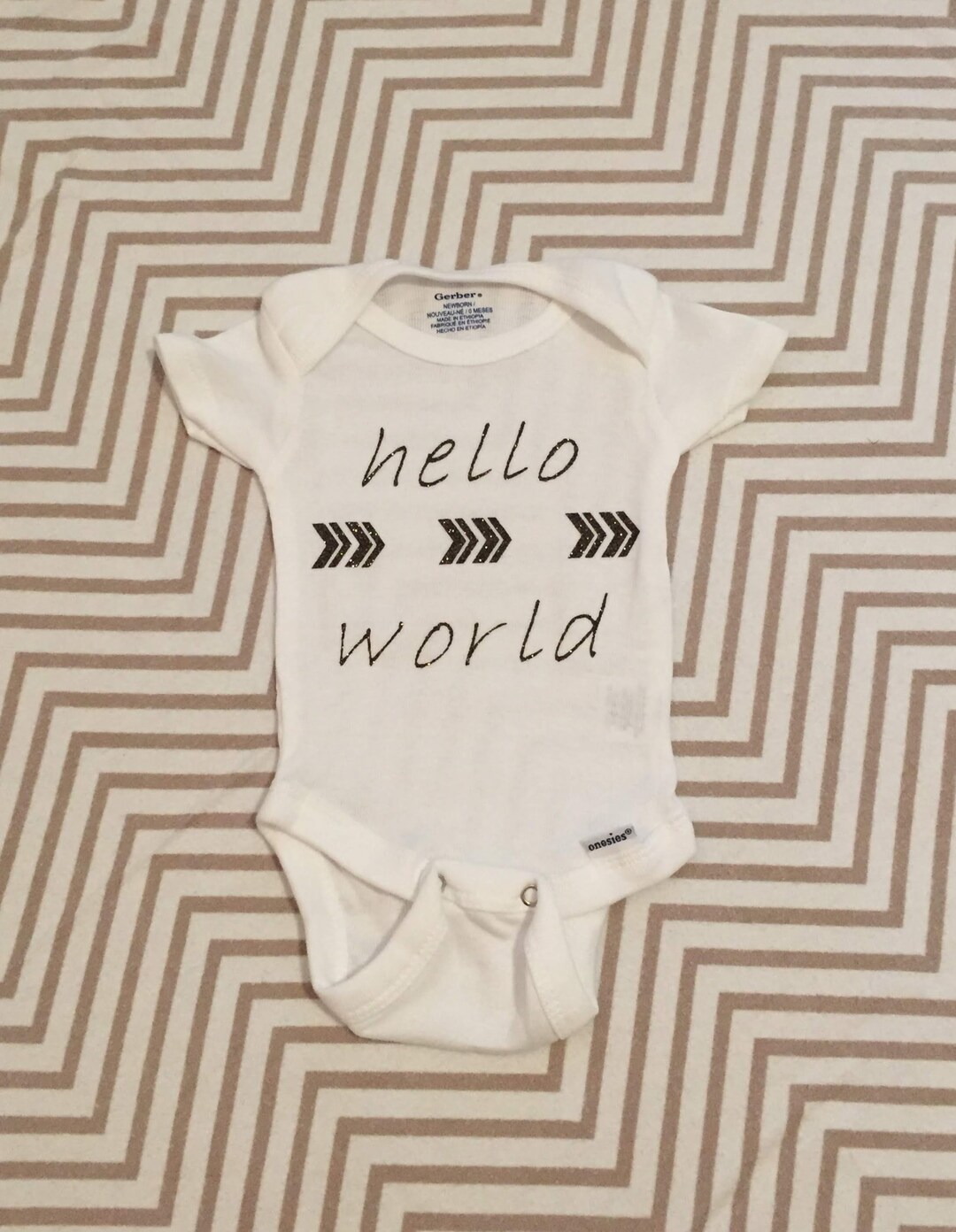 Hello World Baby Onesie Onesie Newborn Infant Onesie Baby Girl Baby Boy ...