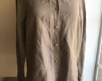 100% Linen- blouse - small - loose fitted-long sleeve