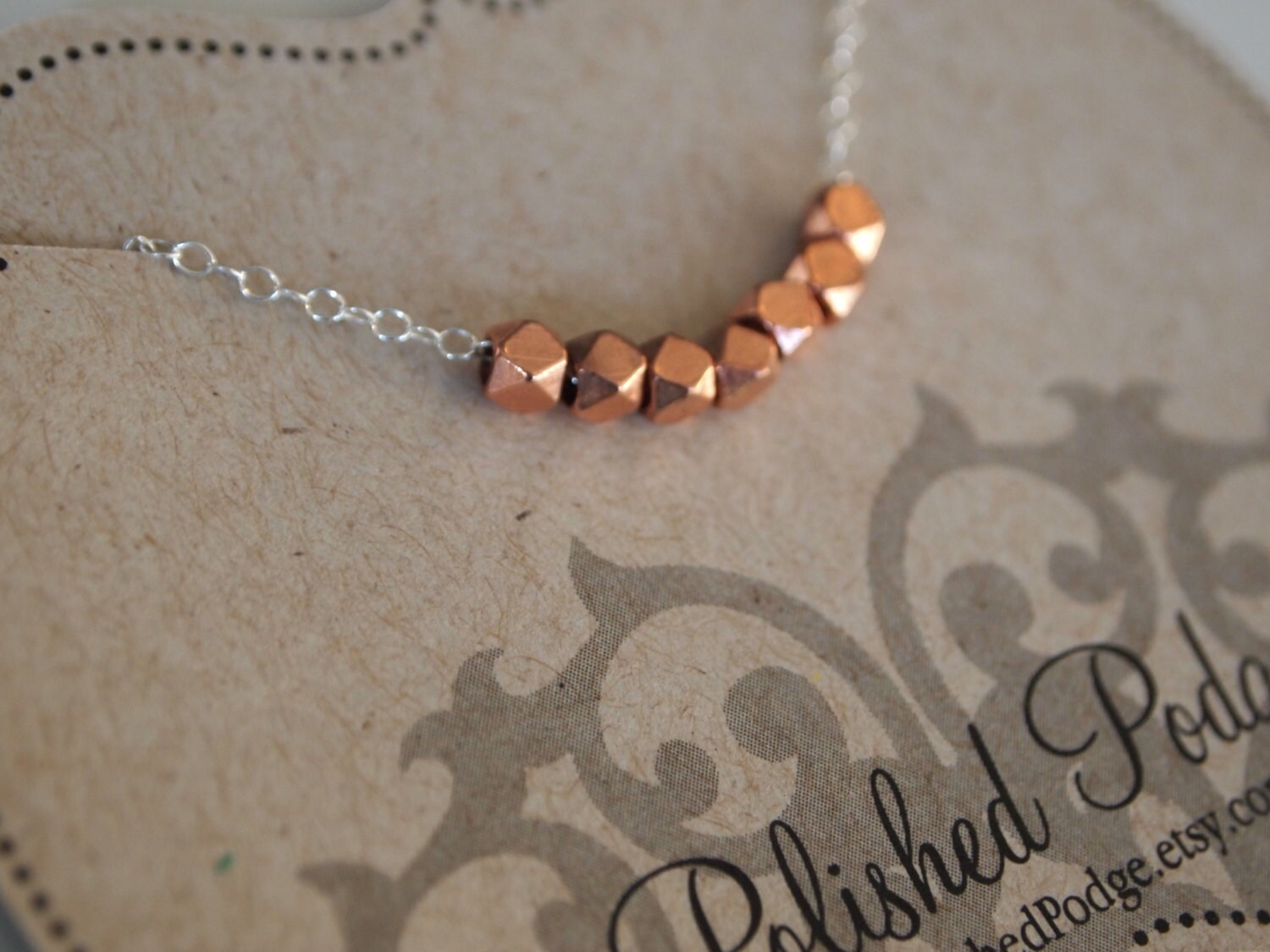 Simple Copper Necklace Copper Bead Necklace Copper and Etsy