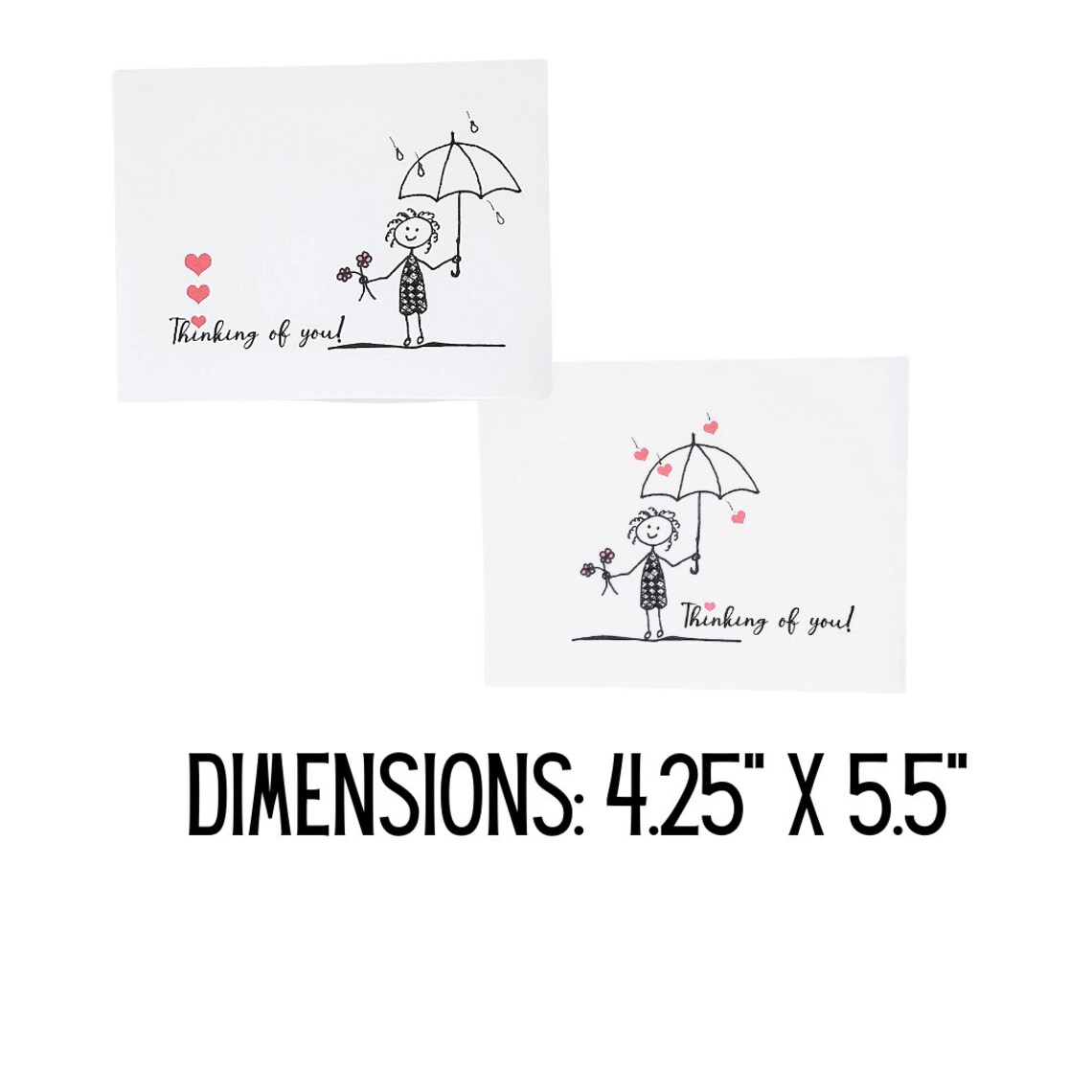 Blank Note Cards Set of 8 Two of Each Design With White Etsy