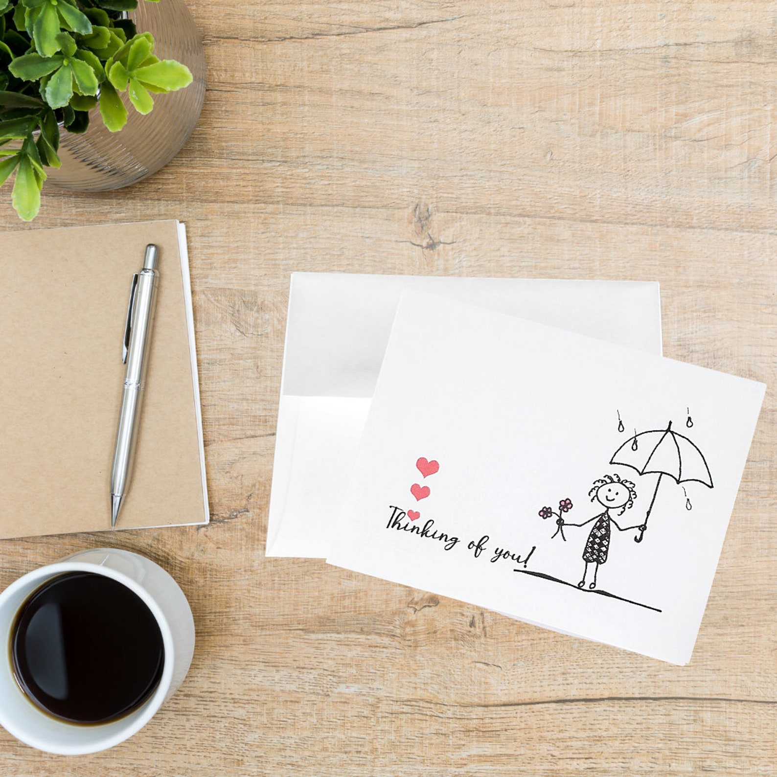 Blank Note Cards Set of 8 Two of Each Design With White Etsy