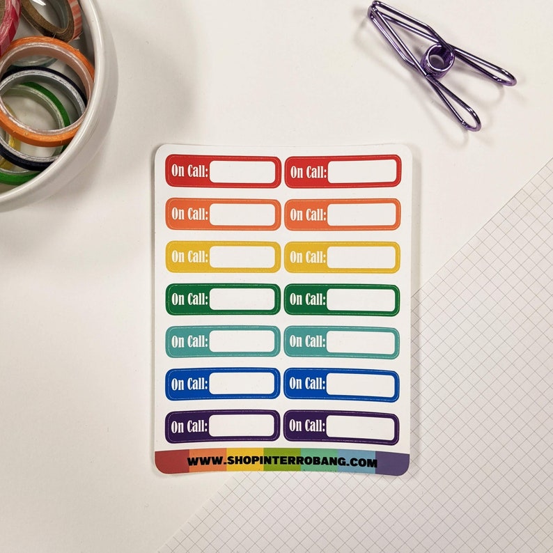 On Call Planner Stickers Journaling Stickers image 1