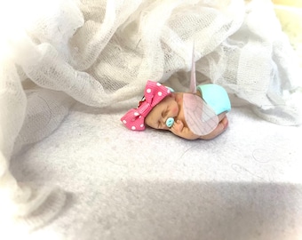 Polymer clay fairy doll fairy wings ,ooak,dollhouse,,collector