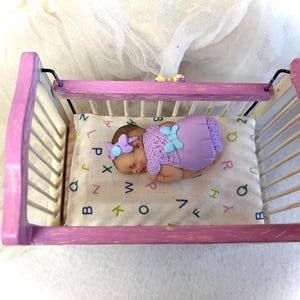 Polymer clay baby girl,dollhouse,ooak,cake topper,baby shower,gift