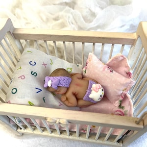 Polymer clay baby girl,dollhouse,ooak,cake topper,baby shower,gift,mini doll,newborn,baby shower,nursery,artist doll ,figurine