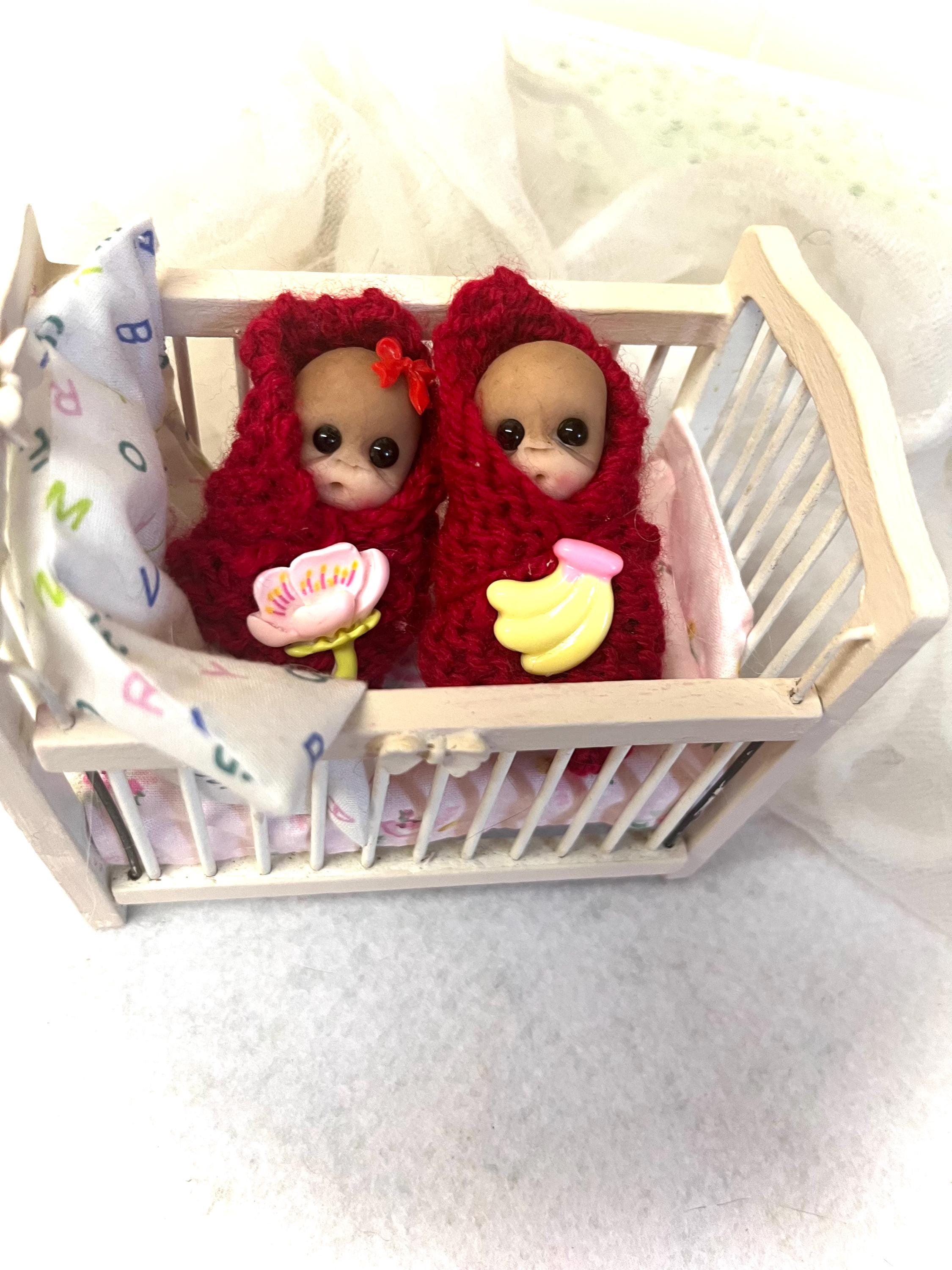 Beautiful polymer clay bundle babies,baby monkey,dollhouse ,twins,mini,ooak,artist doll,gift, collector