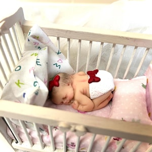 Polymer clay baby girl,dollhouse,ooak,cake topper,baby shower,gift