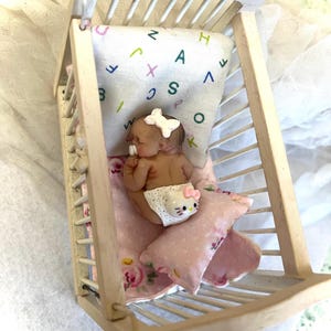 Polymer clay baby girl,dollhouse,ooak,cake topper,baby shower,gift,mini doll,newborn,baby shower,nursery,artist doll ,figurine