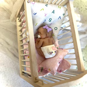 Polymer clay baby girl,dollhouse,ooak,cake topper,baby shower,gift,mini doll,newborn,baby shower,nursery,artist doll ,figurine