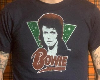 Retro David Bowie Ziggy Stardust HAND PRINTED