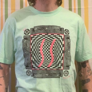 Skeletal Square On Minty American Apparel T shirt  Front and Back Print