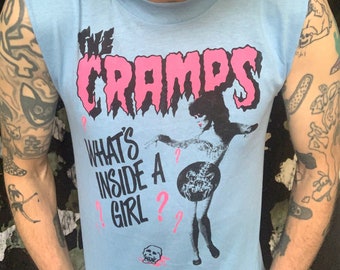 80's sleeveless T shirt Hand Printed Small Batch