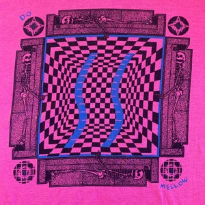 Skeletal Square 80&#39;s T shirt On Vintage bubblegum fink single stitch Front and Back Print