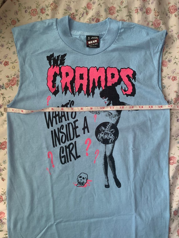 80's The Cramps sleeveless T shirt Hand Printed S… - image 7