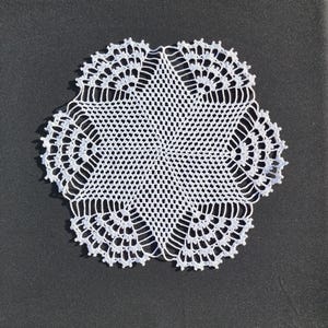 White crochet doily handmade 12 inches