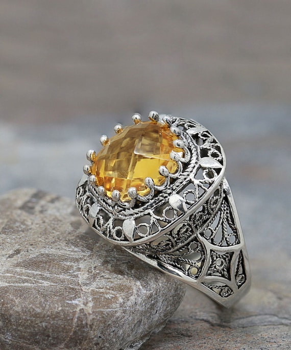Bague citrine argent sale
