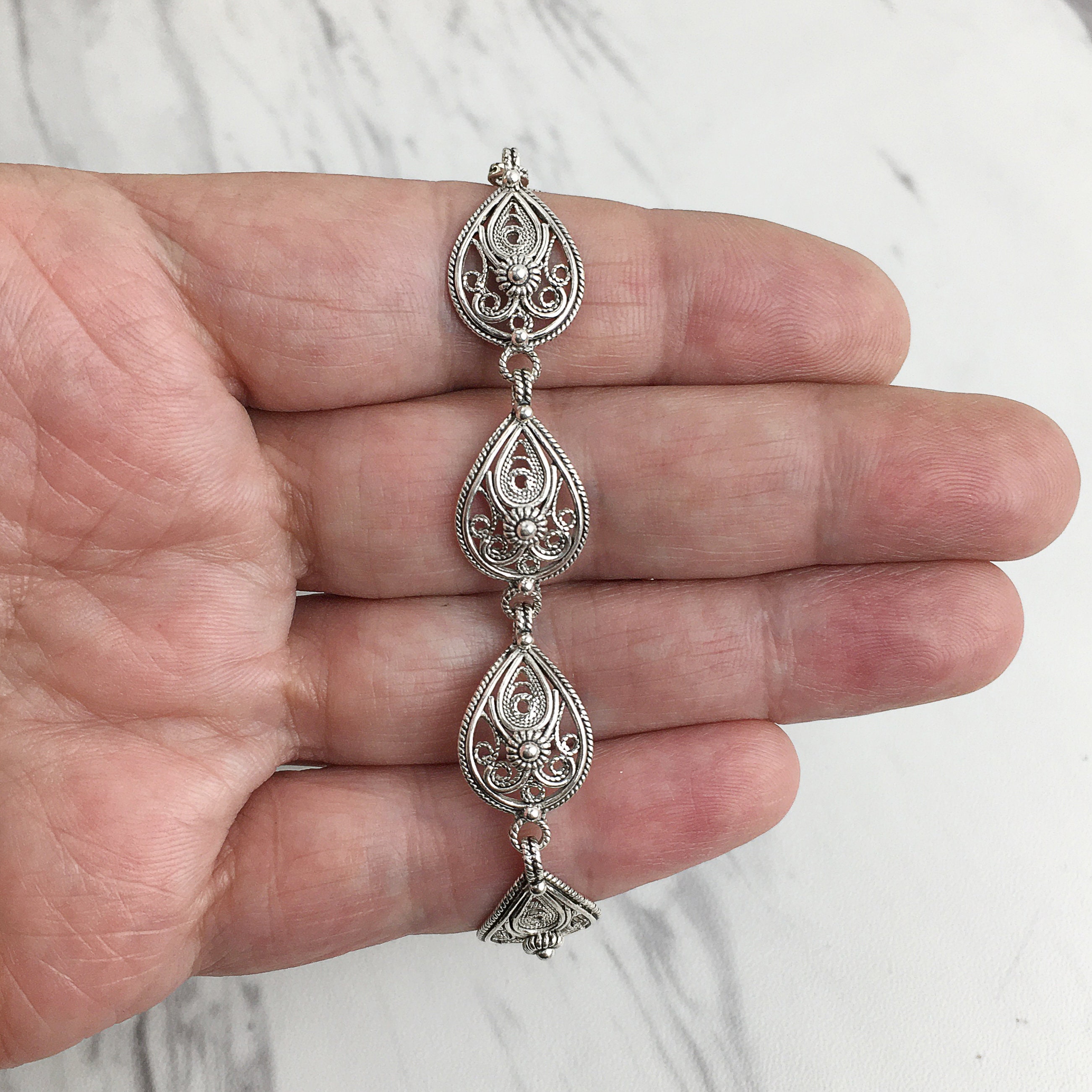 Silver Teardrop Bracelet, Solid 925 Sterling Silver Artisan Crafted Filigree Adjustable Teardrop Bracelet Women Jewelry Gift Boxed for Her - Etsy Silver Teardrop Bracelet, Solid 925 Sterling Silver Artisan Crafted Filigree Adjustable Teardrop Bracelet Women Jewelry Gift Boxed for Her - Etsy