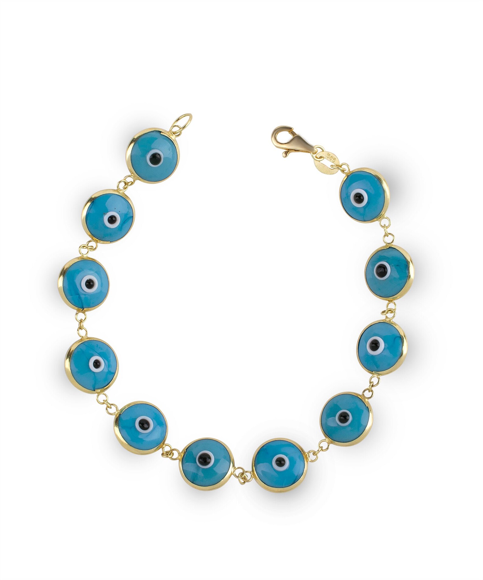 solid gold evil eye bracelet