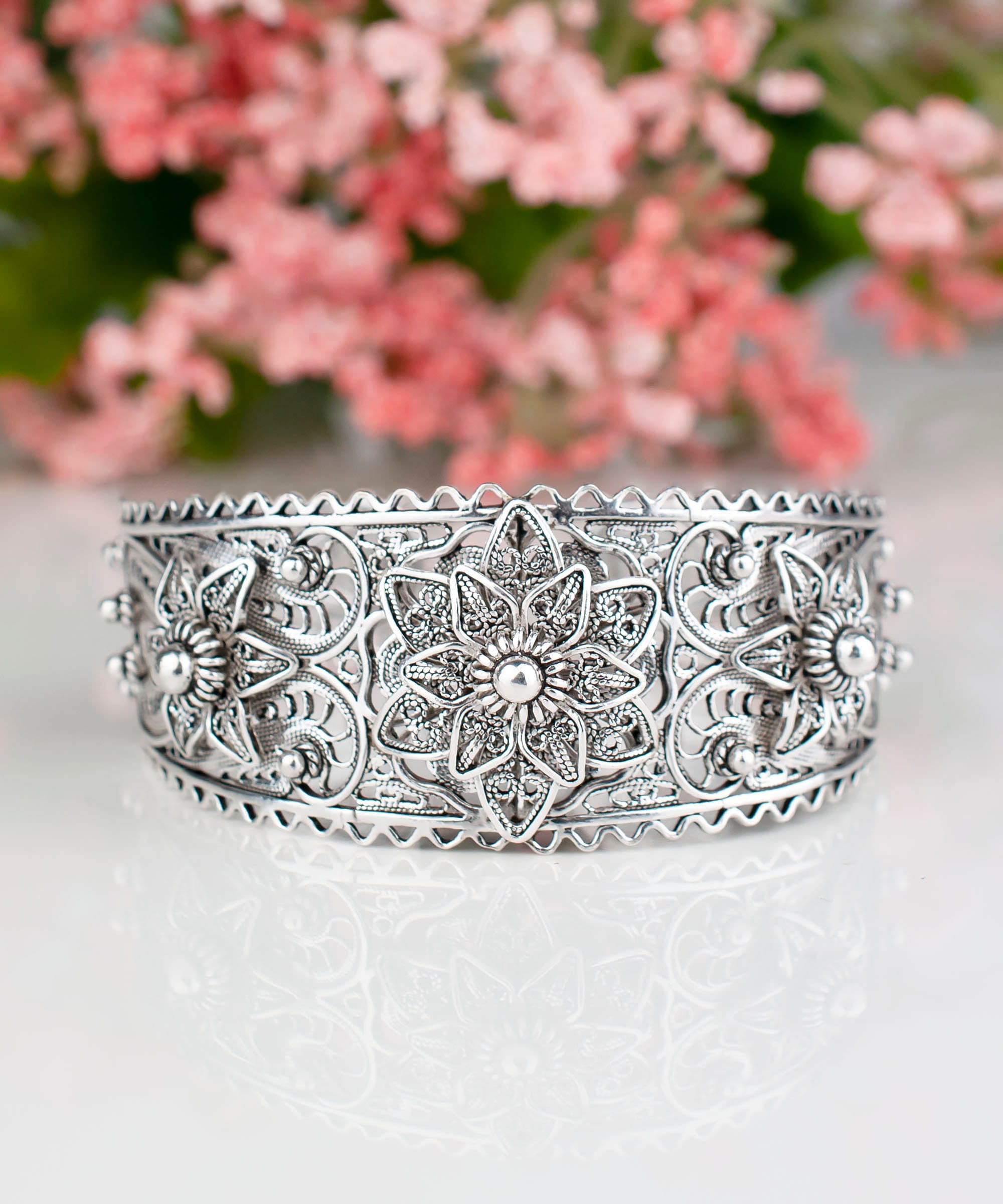 Handmade Silver Cuff Bracelet,925 Sterling Silver Three Handmade Silver Cuff Bracelet,925 Sterling Silver Three
