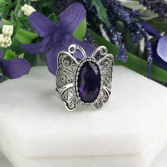 Butterfly sale amethyst ring