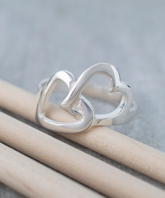 Heart to Heart Silver Ring 923 Sterling Silver Eternal Love Heart