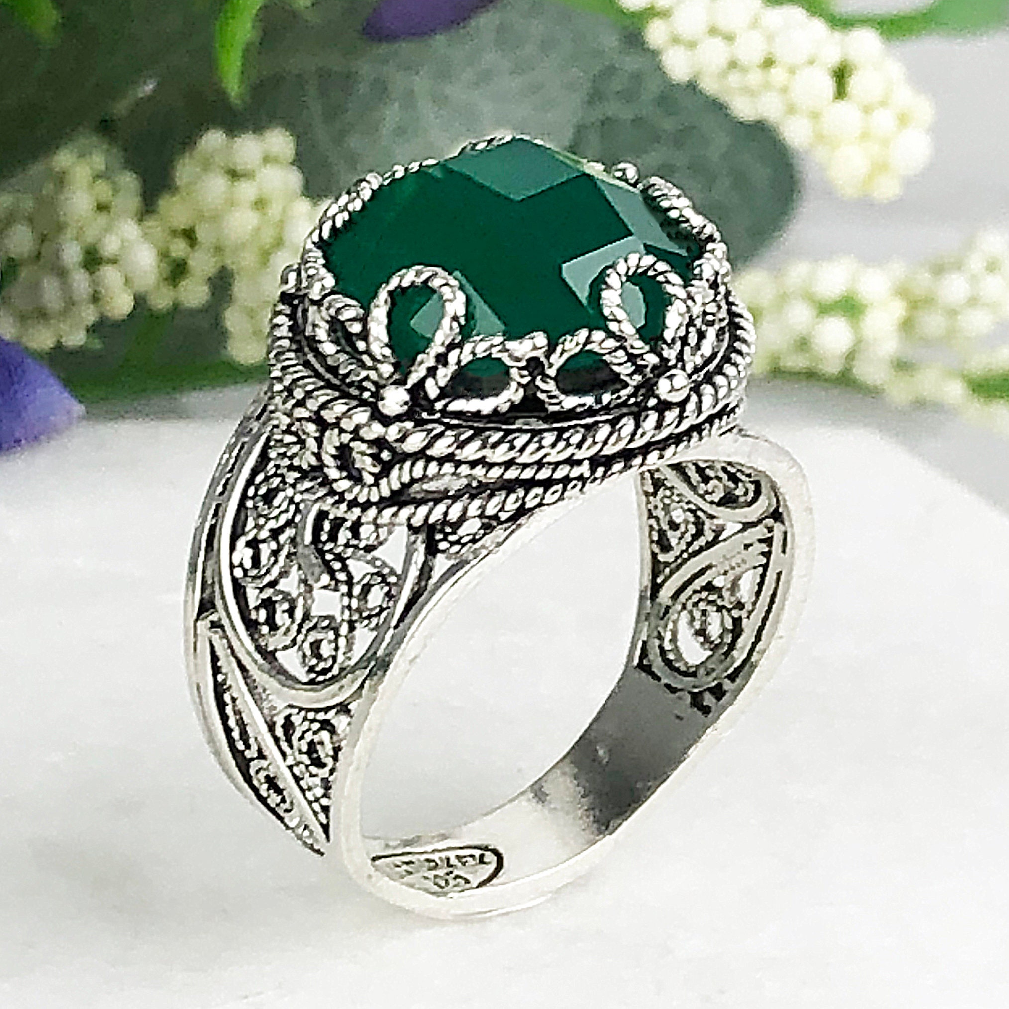 Anello agata hotsell verde