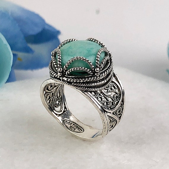 Amazonite shop silver ring