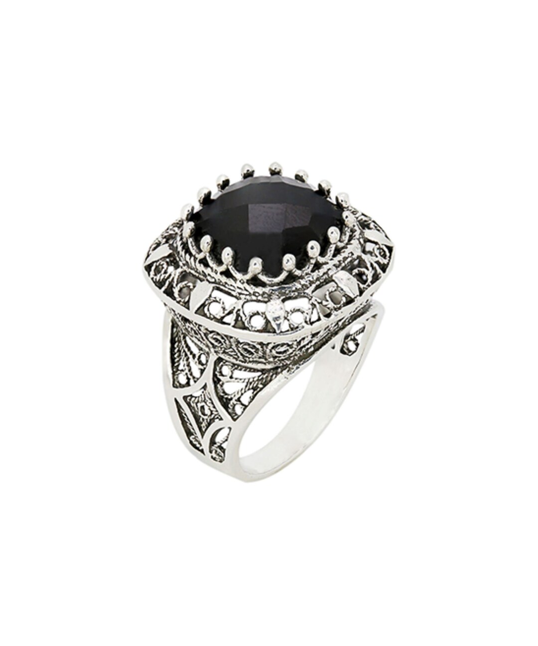 Black Spinel Silver Ring, 925 Sterling Silver Genuine Black Spinel ...