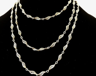 Handmade Silver Chain Necklace 925 Sterling Silver Artisan Crafted Layering Chain Choice of 16, 18, 20, 24 inches Women  Jewelry Gifts Boxed