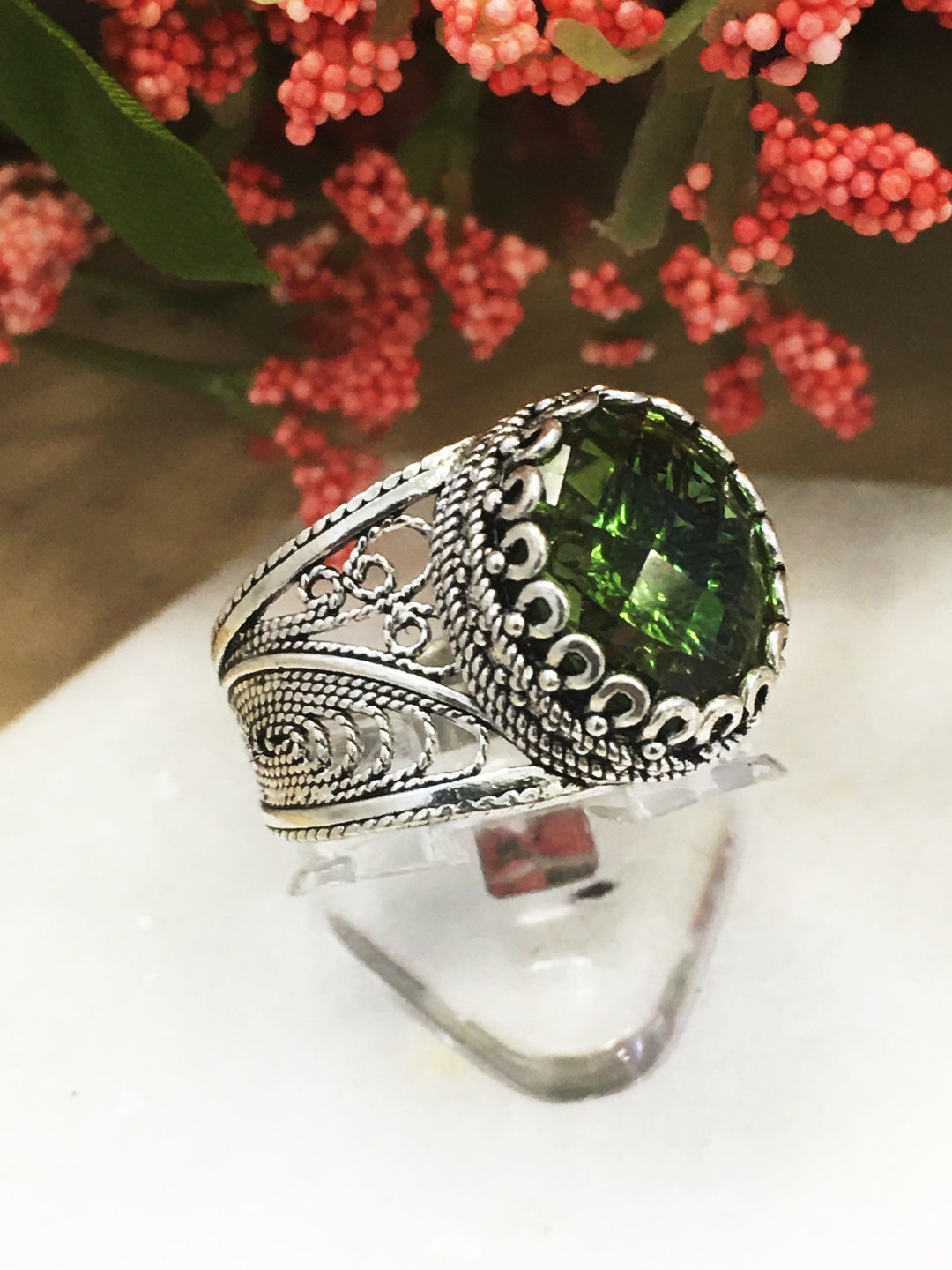 Alexandrite Silver Ring 925 Sterling Artisan Crafted Filigree Hand Made ...