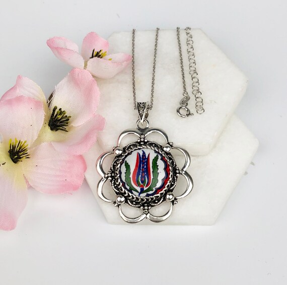 Hand painted on sale pendant necklace