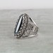 Hematite Oval Statement Ring 925 Sterling Silver Handmade Filigree Long Oval Genuine Gray Hematite Gemstone Women Jewelry Gift Boxed for Her