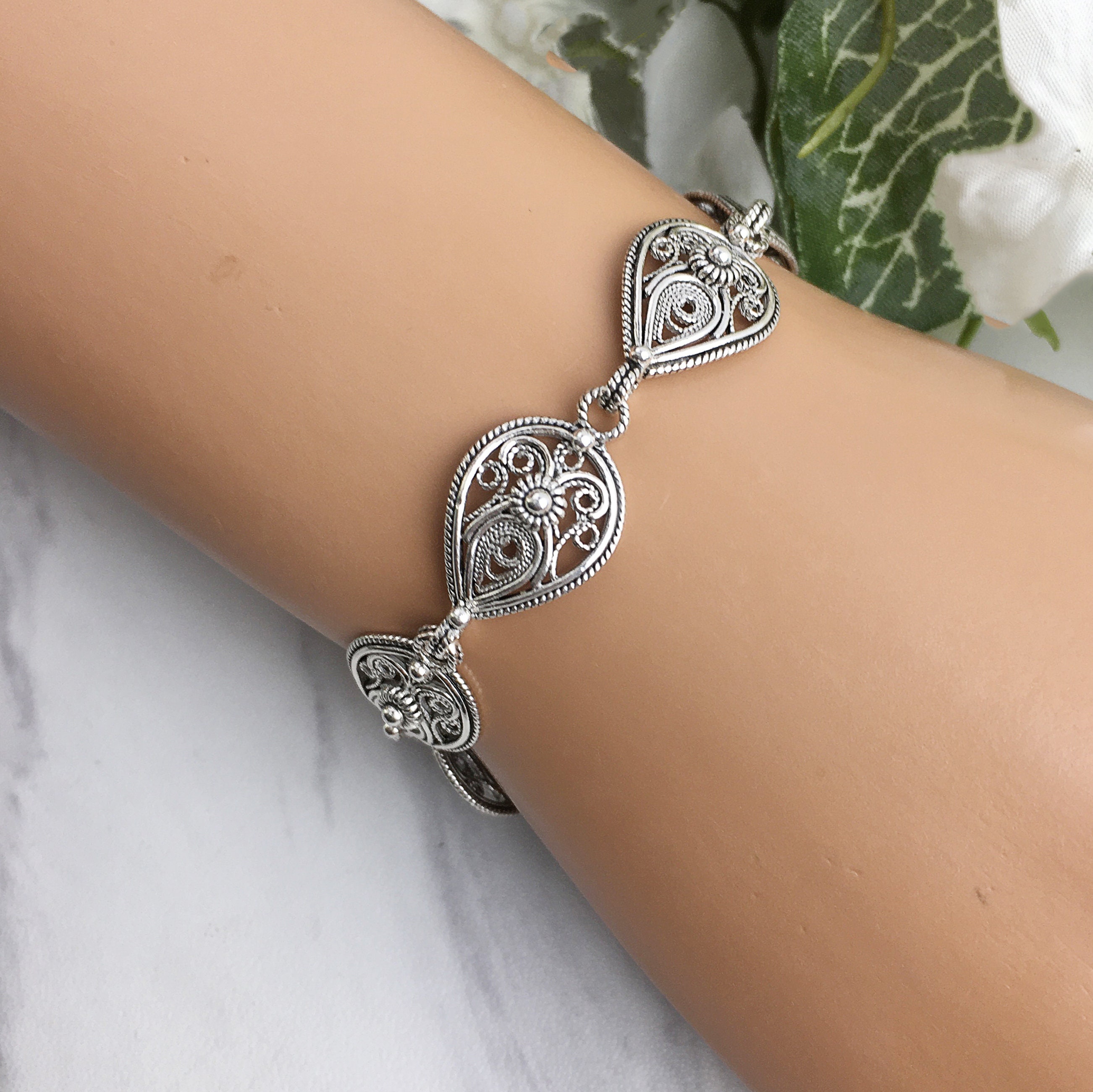 Silver Teardrop Bracelet, Solid 925 Sterling Silver Artisan Crafted Filigree Adjustable Teardrop Bracelet Women Jewelry Gift Boxed for Her - Etsy Silver Teardrop Bracelet, Solid 925 Sterling Silver Artisan Crafted Filigree Adjustable Teardrop Bracelet Women Jewelry Gift Boxed for Her - Etsy