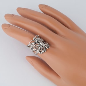 Cute Studded Butterfly Animal Ring - .925 Sterling Silver, Sizes 4-10, Dainty Band Ring For Women - View #5