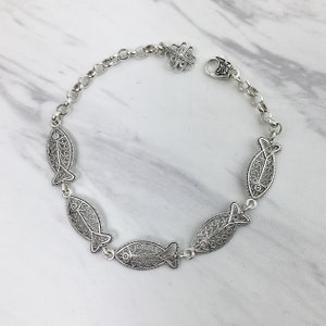 Silber Fisch Armband, Handgemacht 925 Sterling Silber Filigrane Handwerker Einstellbar Fisch Armband Frauen Schmuck Geschenk Boxed für Sie S M L Bild 6