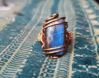 Custom Wire Wrapped Rings <<Free-Setting, Unique Gemstone - No beads!>> (You supply, or I supply!)