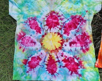 Flower Design Tie Dyed Shirt or Tank Top! {Custom Made}